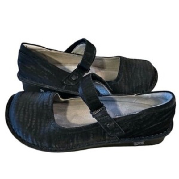 Alegria Womens Mary Jane Shoes Size 8/8.5 Black Leather EU 38 - Picture 1 of 9